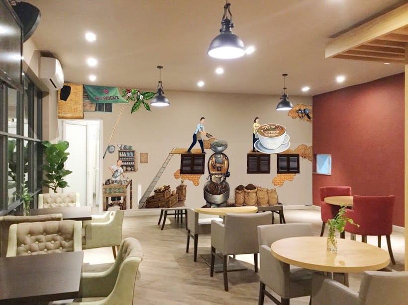 Tranh tường quán café mang phong cách hiện đại https://tranhtuongdep.vn/