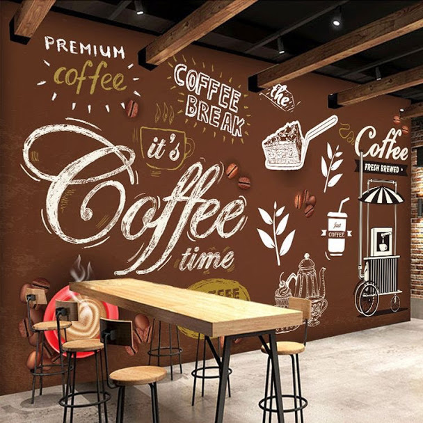 đổi mới phong cách tranh vẽ tường cafe