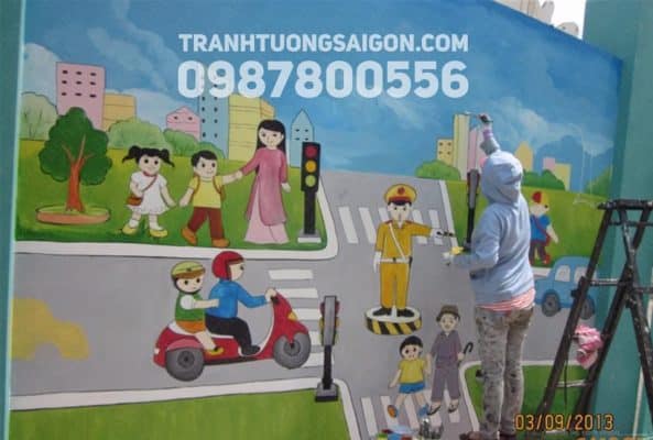 Vẽ tranh tường mẫu giáo có ích cho nhận thức của trẻ