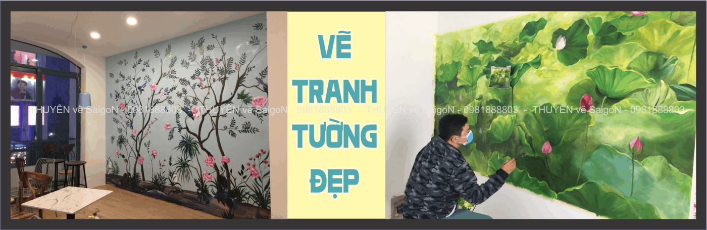 VẼ TRANH TƯỜNG ĐẸP - lên ý tưởng vẽ tranh tường cho quán cà phê, tranh tường đẹp